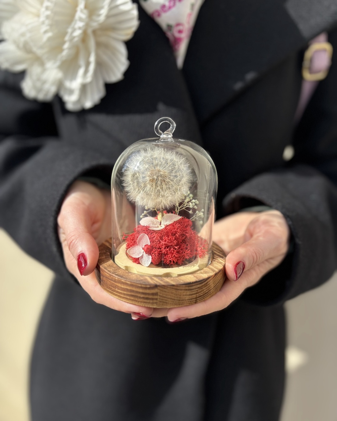 Cupola flori naturale - Dandelion Dream - casă & stil de viață - decorațiuni de casă - accesorii florale - cutii cu flori - Artynos.ro