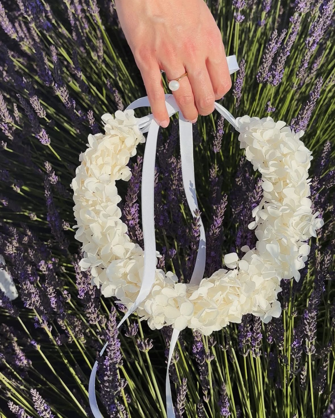 Coronita flori naturale - Luna - accesorii nuntă - ornamente de păr de nuntă - coroană de cap mireasă - Artynos.ro