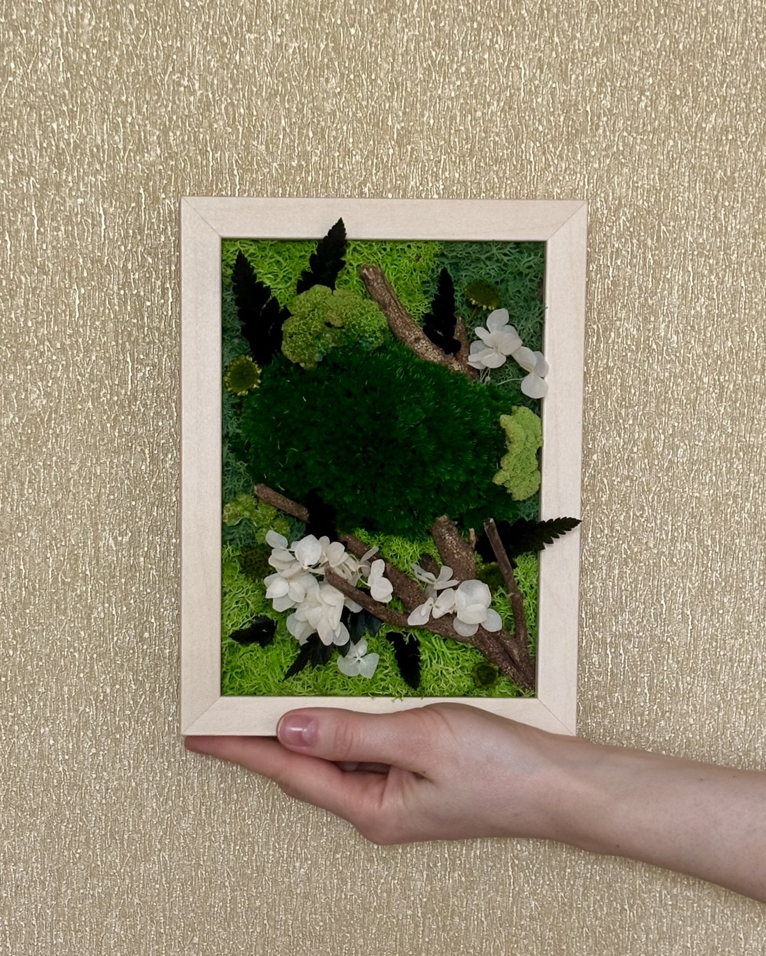 Tablou cu plante stabilizate - Forest Pocket - casă & stil de viață - decorațiuni de casă - decorațiuni de pereți - tablou cu licheni - Artynos.ro