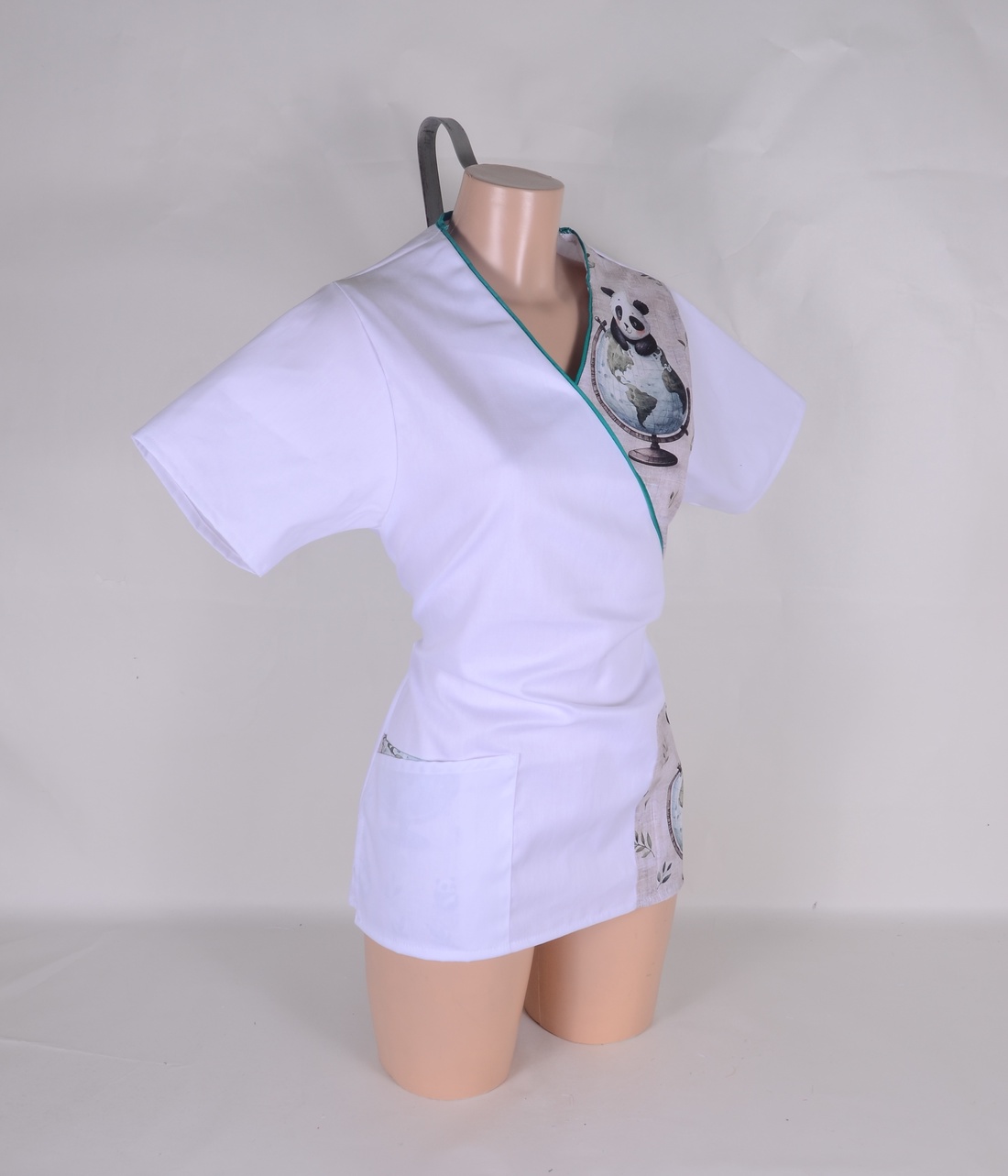 S panda Tunică albă de lucru pentru personalul medical - îmbrăcăminte și modă - haine damă - tunică - Artynos.ro