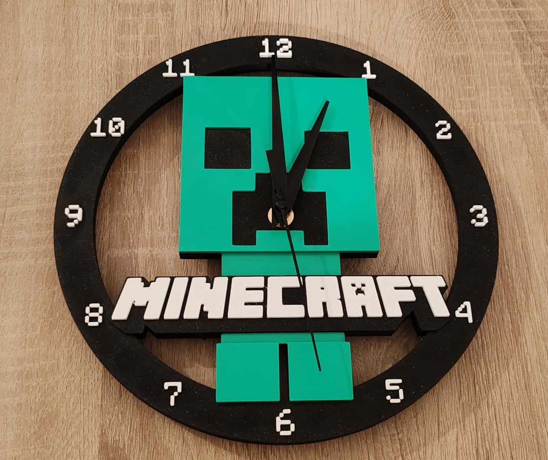 Ceas de perete Minercraft 3D - casă & stil de viață - decorațiuni de casă - decorațiuni de pereți - ceasuri de perete - Artynos.ro