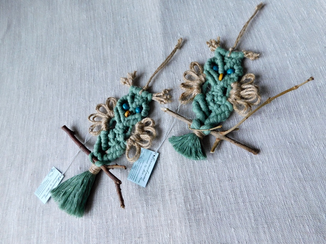 Bufniă macrame - casă & stil de viață - accesorii pentru decorat casa - decorațiuni de pereți, decorațiuni suspendate - decorațiuni perete, macramé - Artynos.ro