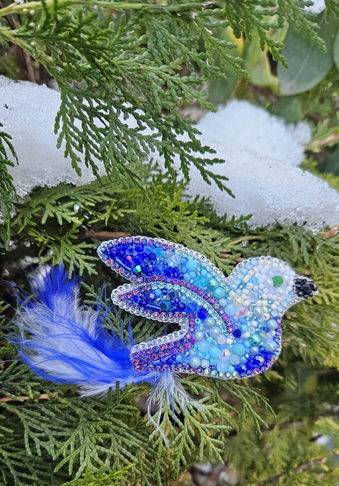 Brosa Pasare Albastra - bijuterii - broșe - Artynos.ro