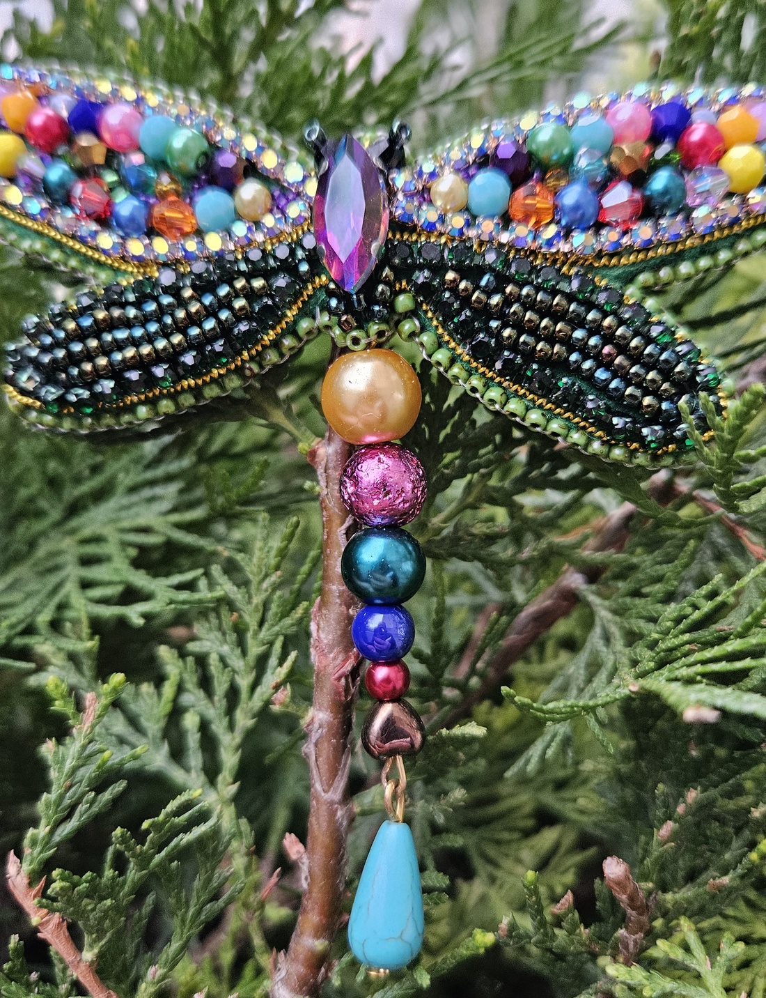 Brosa handmade libelula Maya - bijuterii - broșe - Artynos.ro