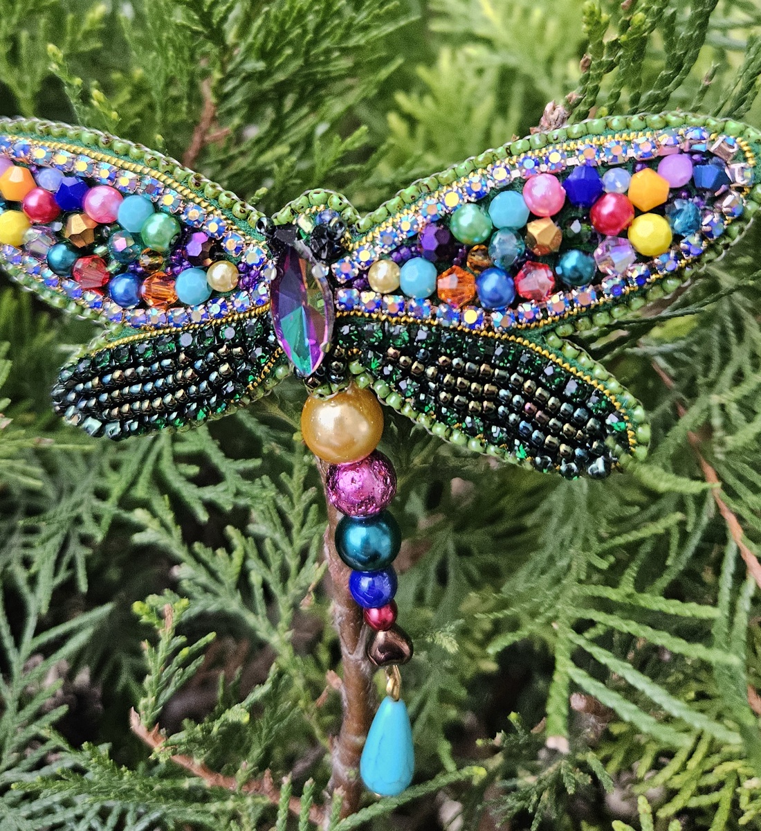 Brosa handmade libelula Maya - bijuterii - broșe - Artynos.ro