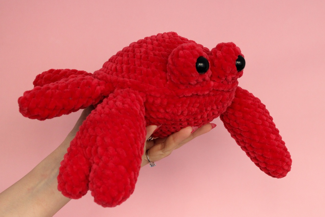 Jucarie din fir plusat - Crab crosetat  - jucării și echipamente pentru copii - plușuri - figurine de pluș - Artynos.ro