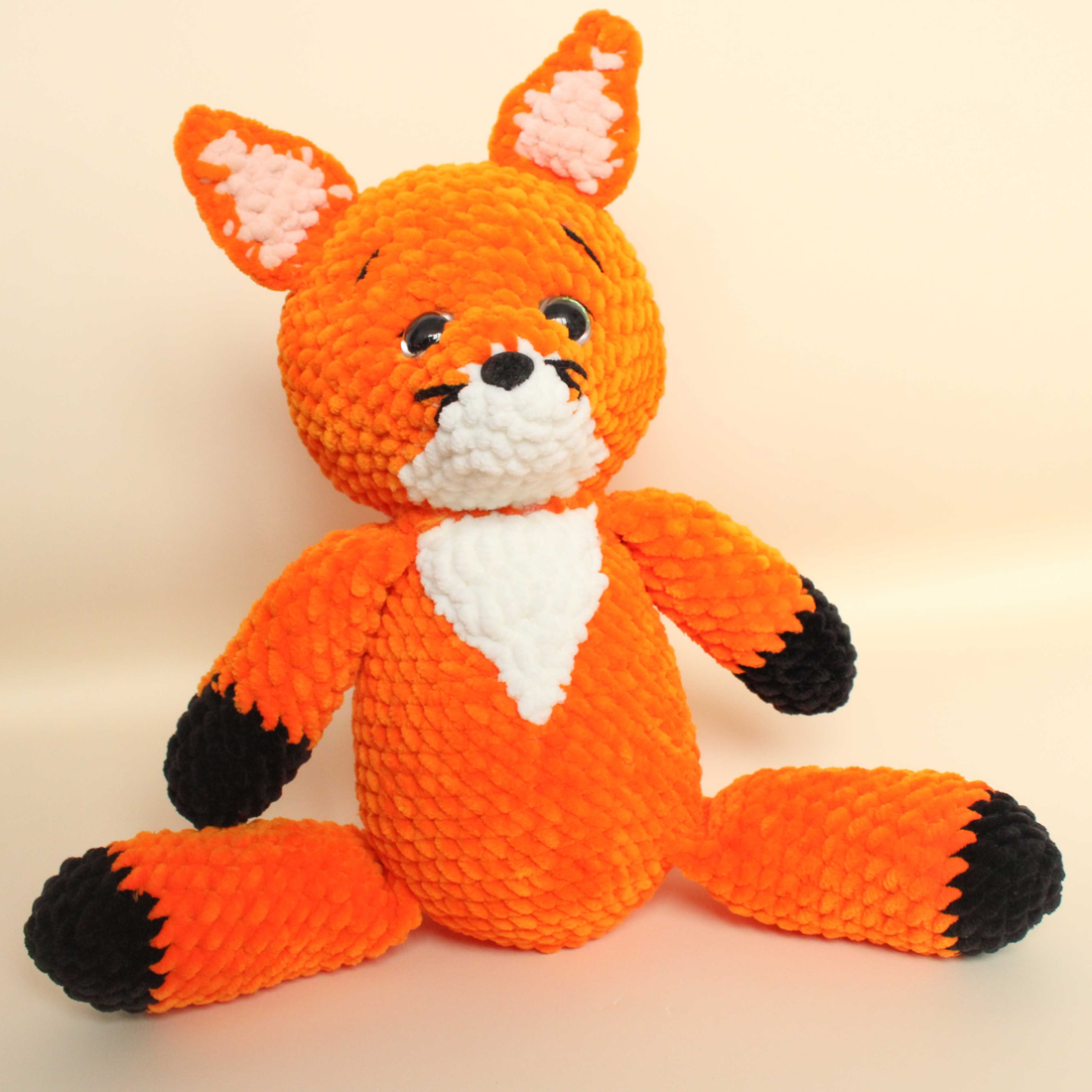 Jucarie din fir plusat - Vulpe crosetata - jucării și echipamente pentru copii - plușuri - figurine de pluș - Artynos.ro