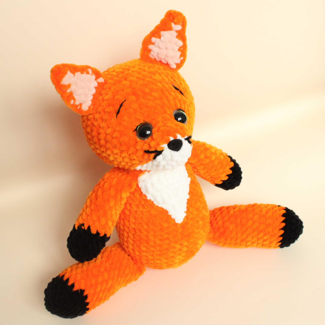 Jucarie din fir plusat - Vulpe crosetata - jucării și echipamente pentru copii - plușuri - figurine de pluș - Artynos.ro