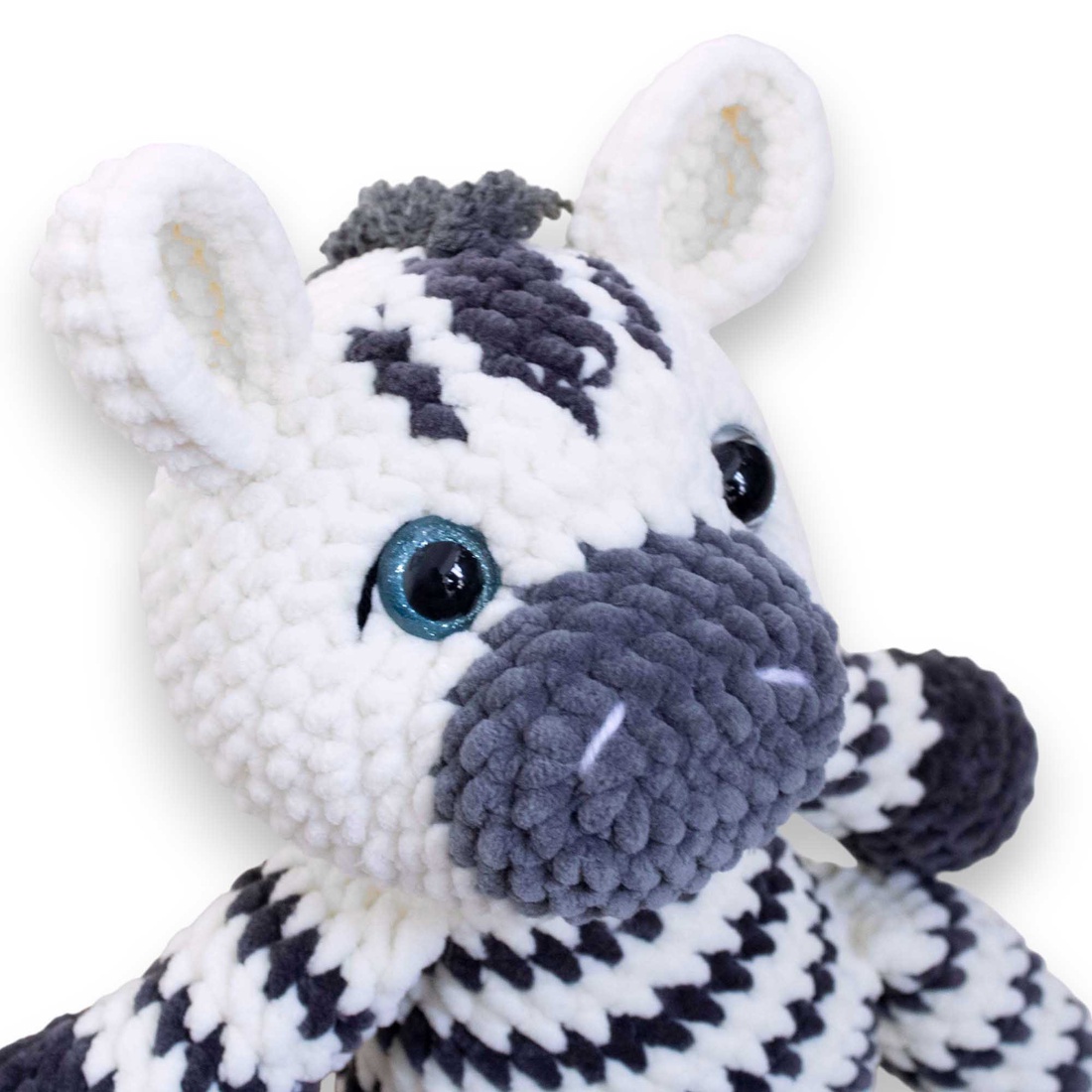 Jucarie din fir plusat - Zebra crosetata - jucării și echipamente pentru copii - plușuri - figurine de pluș - Artynos.ro