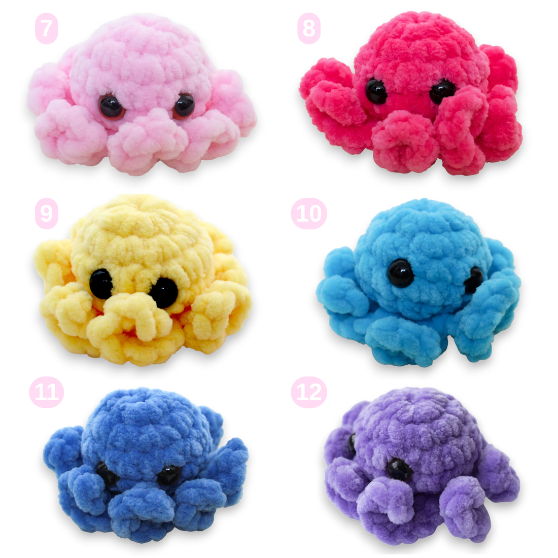 Jucarie din fir plusat - Caracatita mica crosetata - jucării și echipamente pentru copii - plușuri - figurine de pluș - Artynos.ro