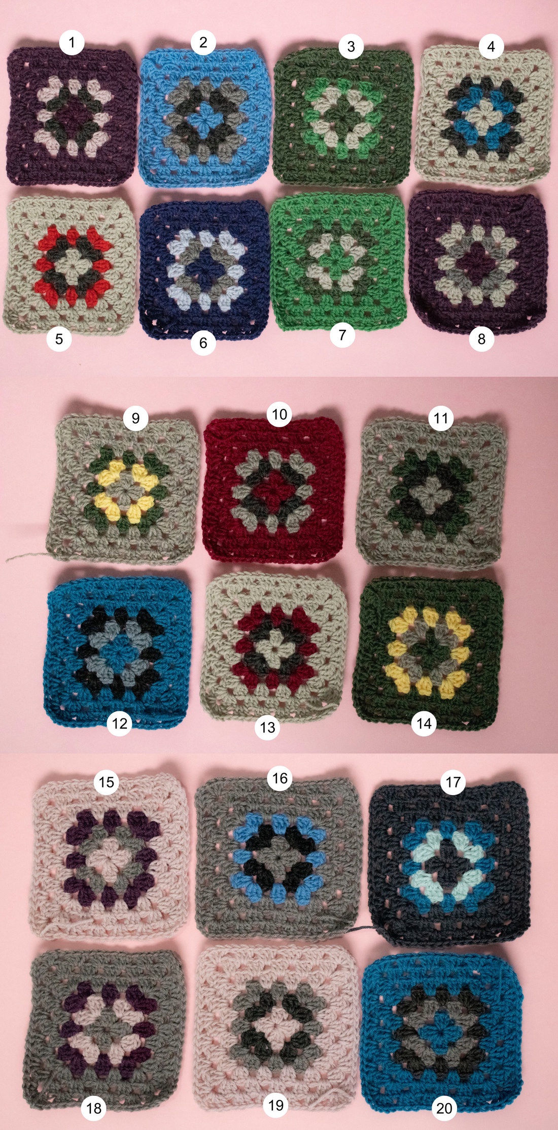 S/M/L/XL - Vesta crosetata din lana virgina realizata din granny squares - îmbrăcăminte și modă - haine damă - tricou și top de damă - Artynos.ro