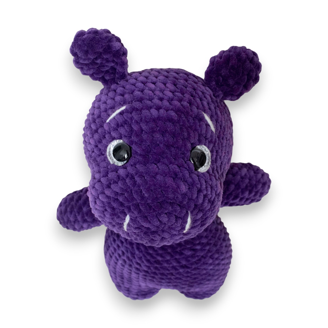 Jucarie din fir plusat - Hipopotam mare crosetat - jucării și echipamente pentru copii - plușuri - figurine de pluș - Artynos.ro