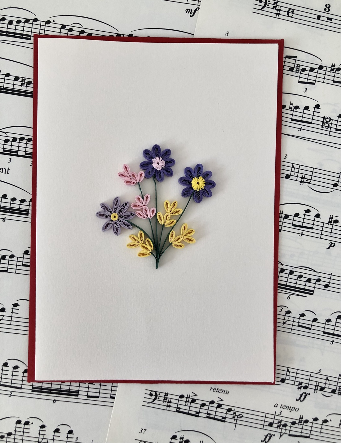 Felicitare Quilling Note Florale - casă & stil de viață - papetărie de hârtie - invitații, felicitări - Artynos.ro