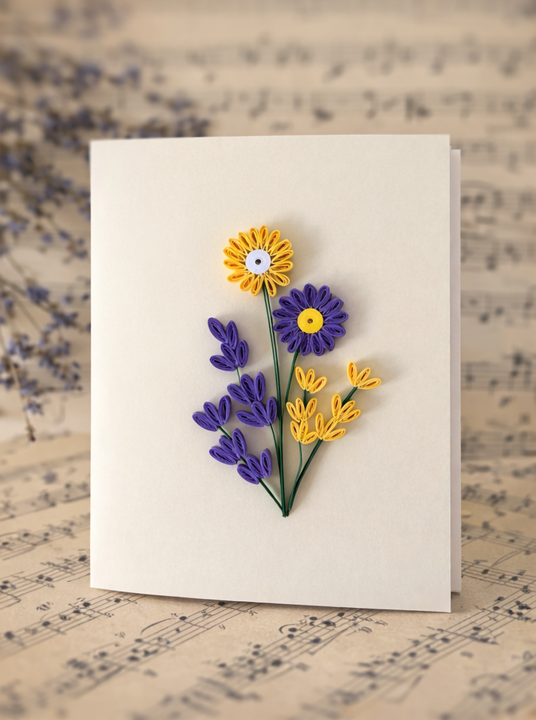 Felicitare Quilling Flori de Lavandă - casă & stil de viață - produse de papetărie - invitații, felicitări - Artynos.ro