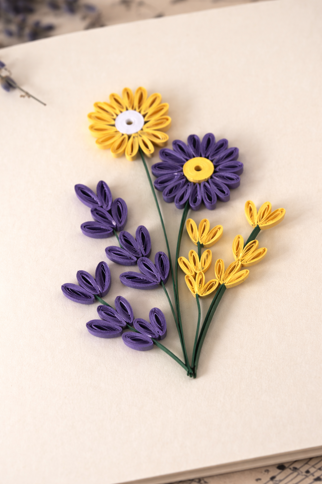 Felicitare Quilling Flori de Lavandă - casă & stil de viață - produse de papetărie - invitații, felicitări - Artynos.ro