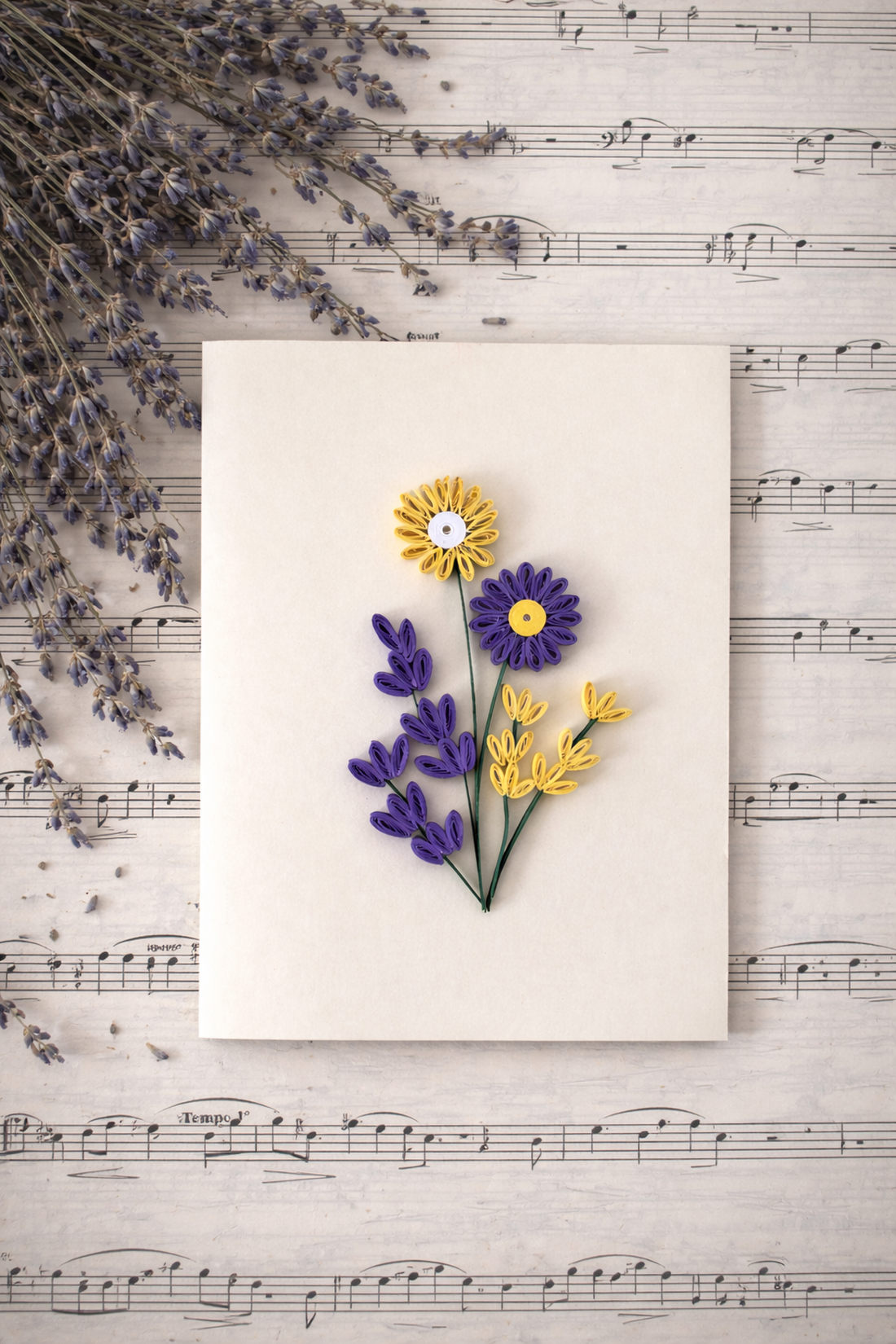 Felicitare Quilling Flori de Lavandă - casă & stil de viață - produse de papetărie - invitații, felicitări - Artynos.ro