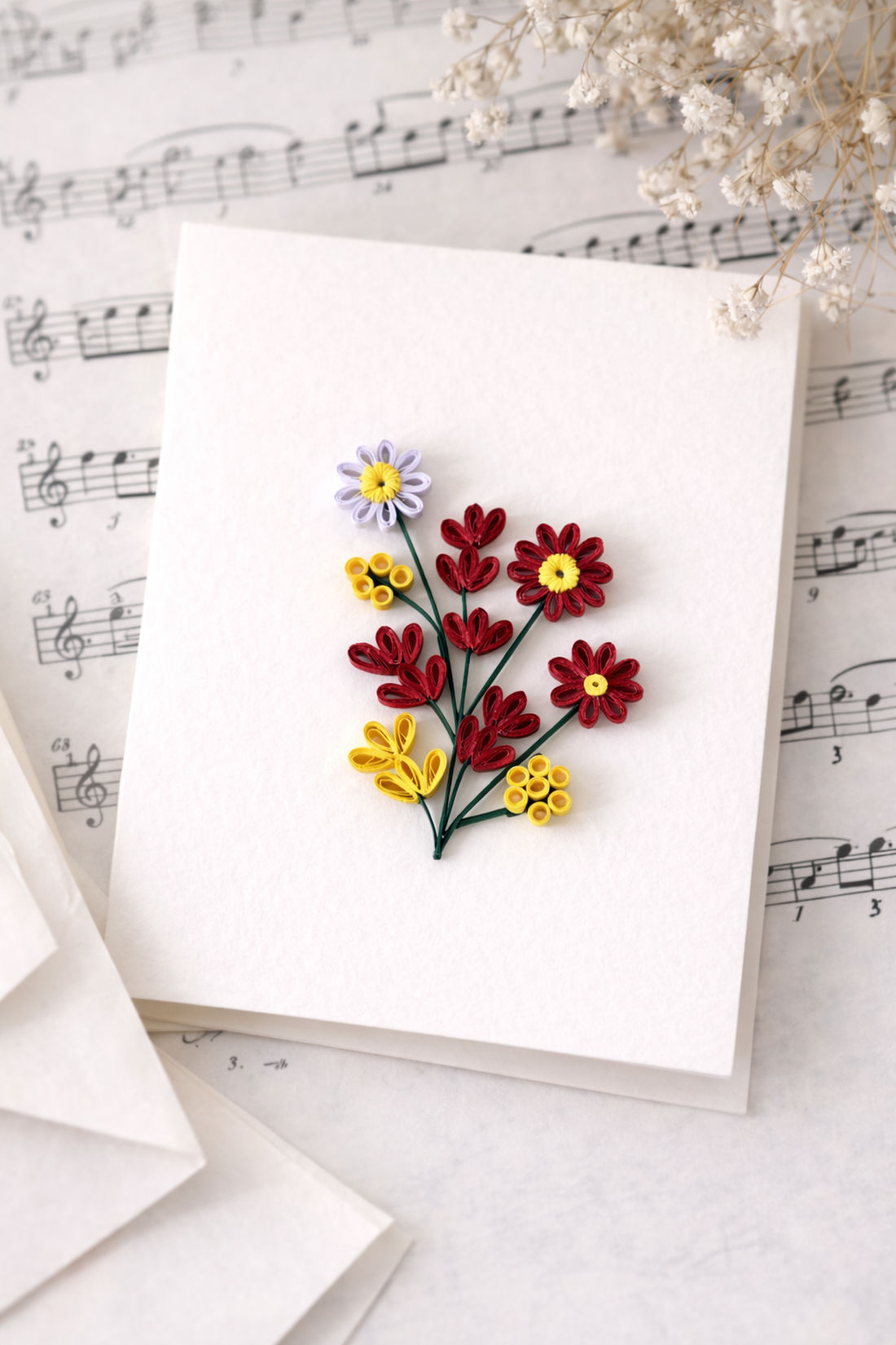 Felicitare Quilling Buchet mic - casă & stil de viață - produse de papetărie - invitații, felicitări - Artynos.ro