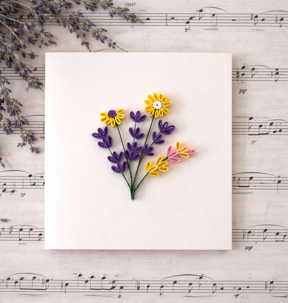 Felicitare Quilling Gânduri înflorite - casă & stil de viață - produse de papetărie - invitații, felicitări - Artynos.ro