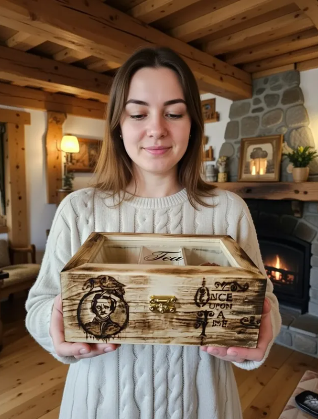 Cutie pentru plicuri ceai - Edgar Allan Poe - casă & stil de viață - echipamente de bucătărie - accesorii de depozitare  - cutie ceai și cafea - Artynos.ro