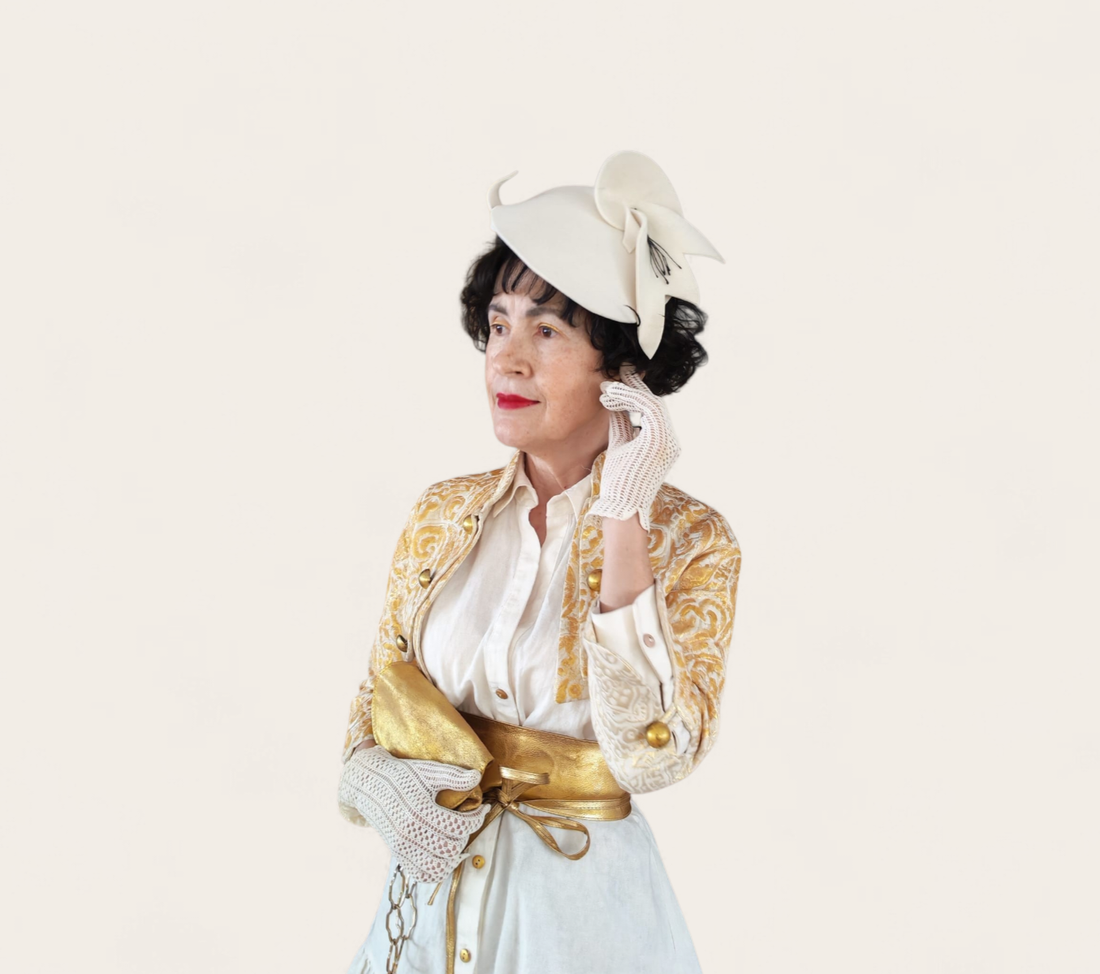 Pălărie elegantă mireasă din fetru din lână � alb ivory0 - accesorii nuntă - accesorii de nuntă - voal mirese - Artynos.ro