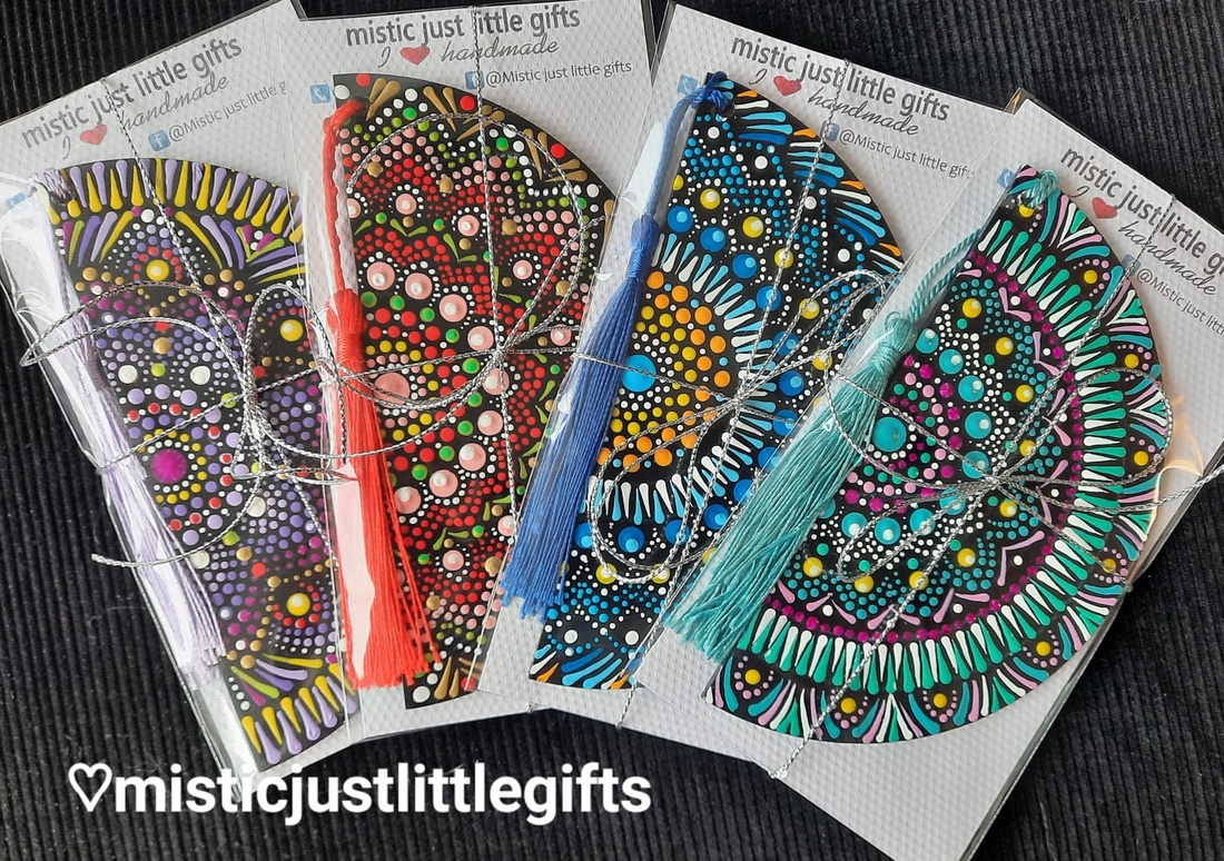 Semn de carte personalizabil, pictat manual in tehnica mandala dots - cărți și creații cu tematică muzicală, cadouri - semn de carte - Artynos.ro