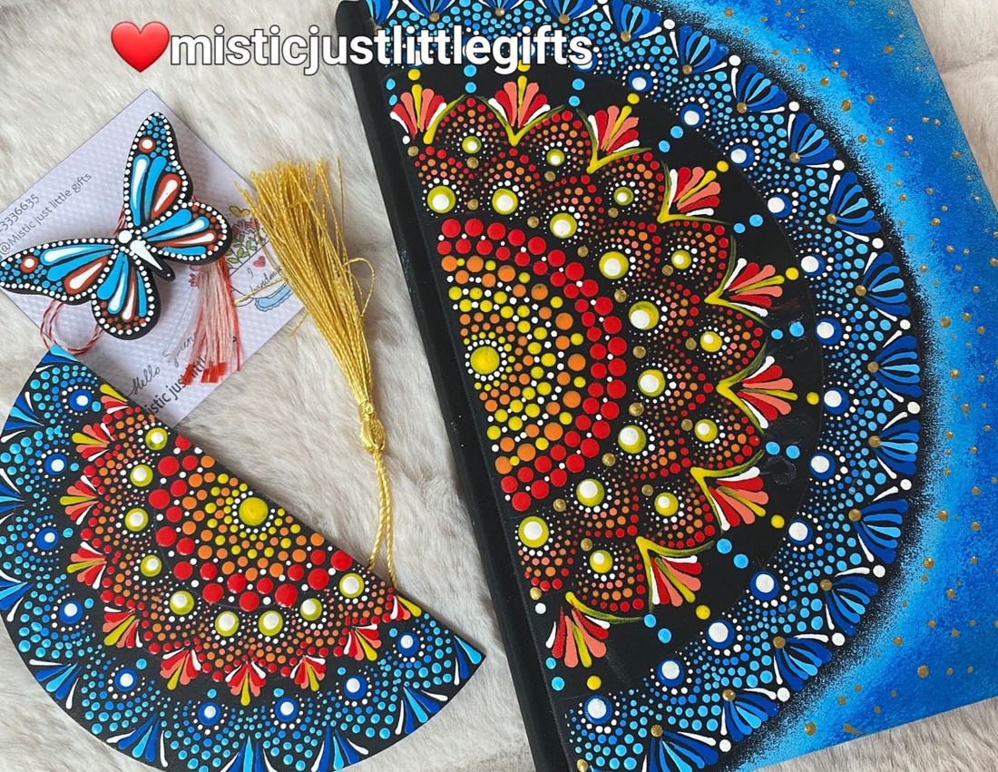 Agenda pictata manual in tehnica mandala dots - casă & stil de viață - produse de papetărie - caiete și jurnale - Artynos.ro