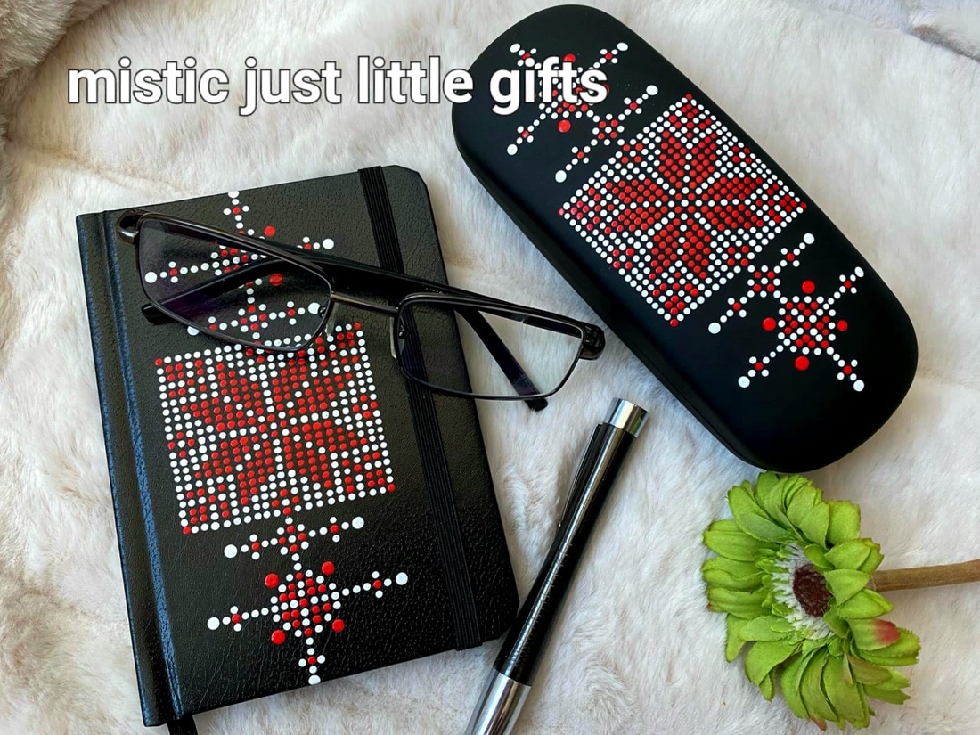 Toc ochelari pictat manual in tehnica mandala dots - genți și portofele - portofele, huse, suporturi - suport de ochelari - Artynos.ro