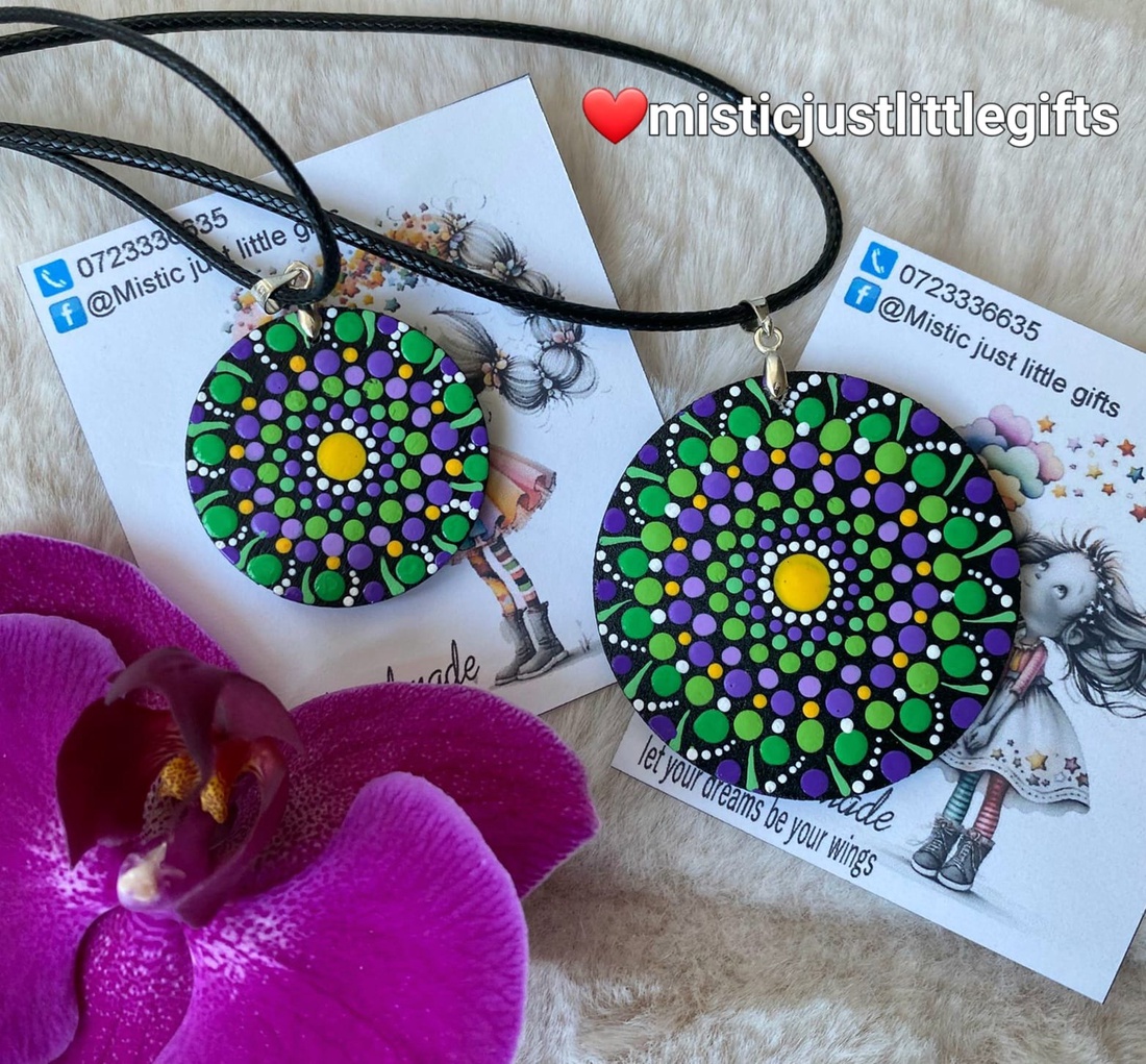 Pandantiv marțișor nasture multicolor - bijuterii - mărțișor - Artynos.ro