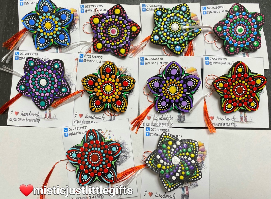 Brosa marțișor floare multicolora - bijuterii - mărțișor - Artynos.ro