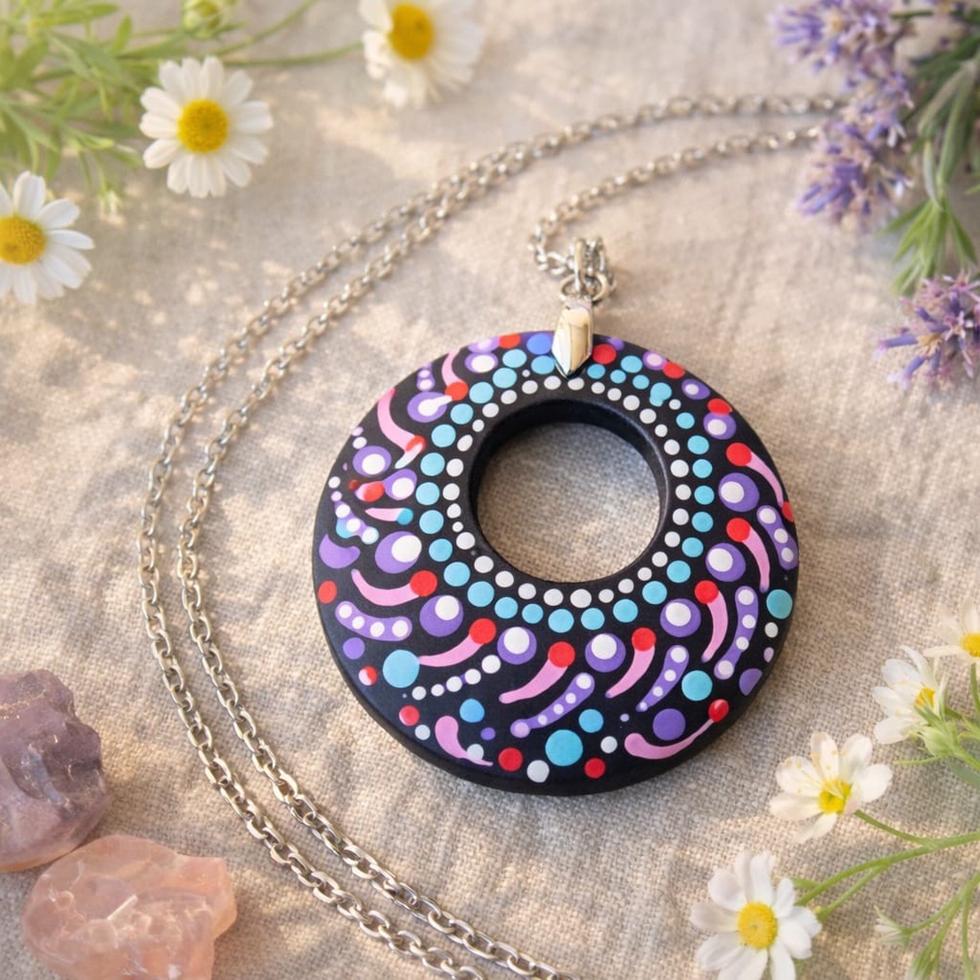 Pandantiv marțișor  multicolor - bijuterii - mărțișor - Artynos.ro