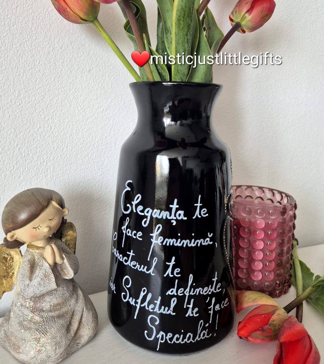 Vaza ceramica pictata manual in tehnica mandala dots - casă & stil de viață - decorațiuni de casă - accesorii florale - vaze - Artynos.ro