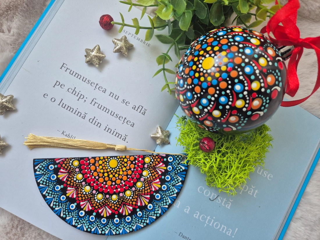 Set semn de carte si glob 5 - crăciun - decorațiuni de crăciun de casă - decor pentru masă de crăciun - Artynos.ro