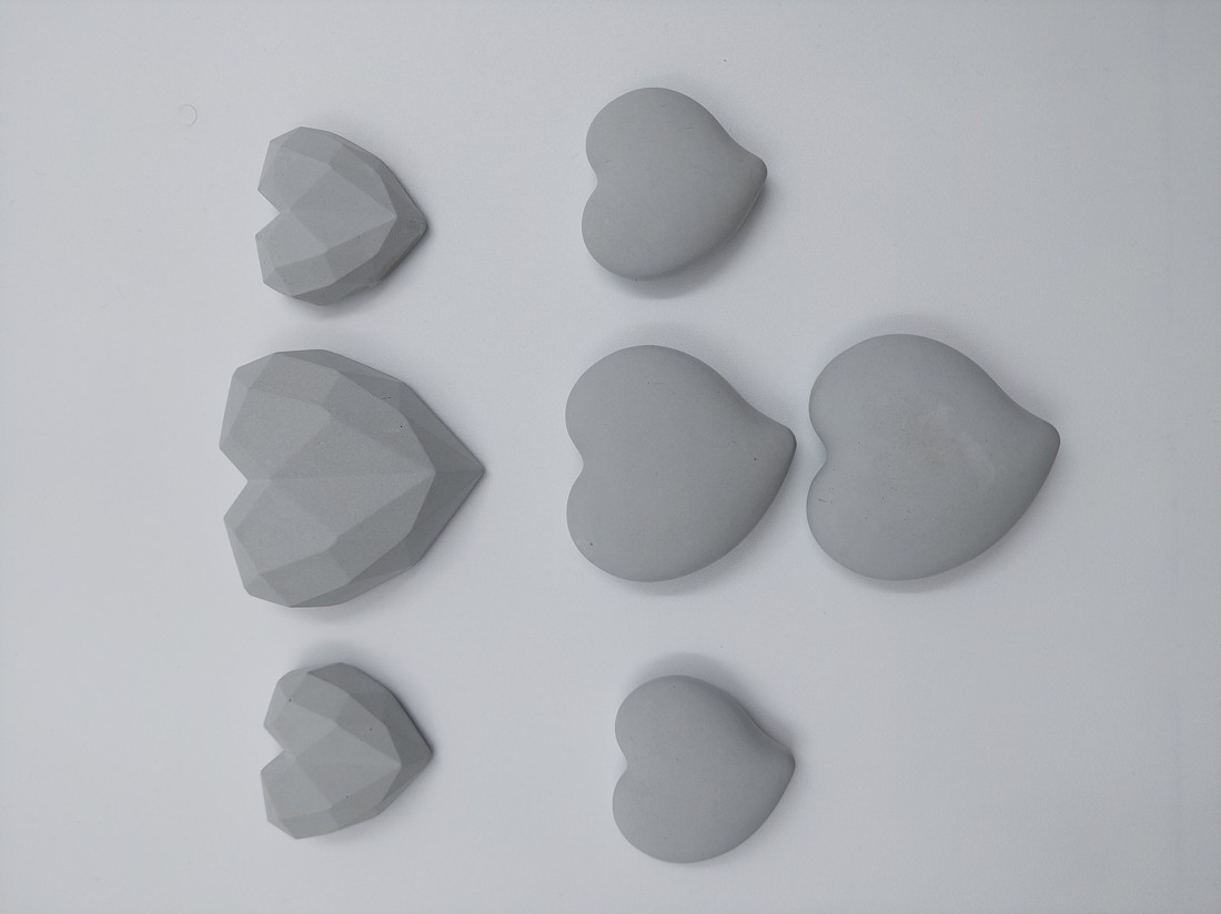 Beton Material cardiac colorat în gri, magnet de răcire -  - Artynos.ro