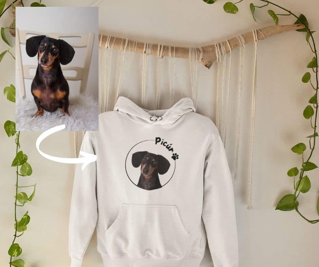 Sweatshirt din propria fotografie cu grafică unică - cadou personalizat pentru proprietarii de câini - sweatshirt câine din propria fotografie -  - Artynos.ro