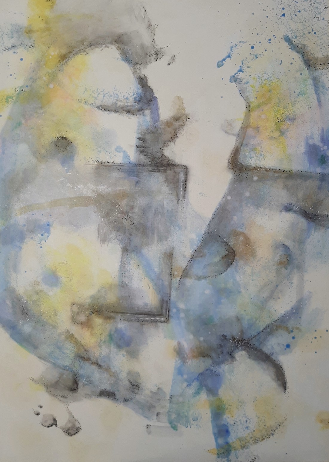 Pictură abstractă pale-less-giant pe pânză, de Zsolt Böszörményi Kovács -  - Artynos.ro