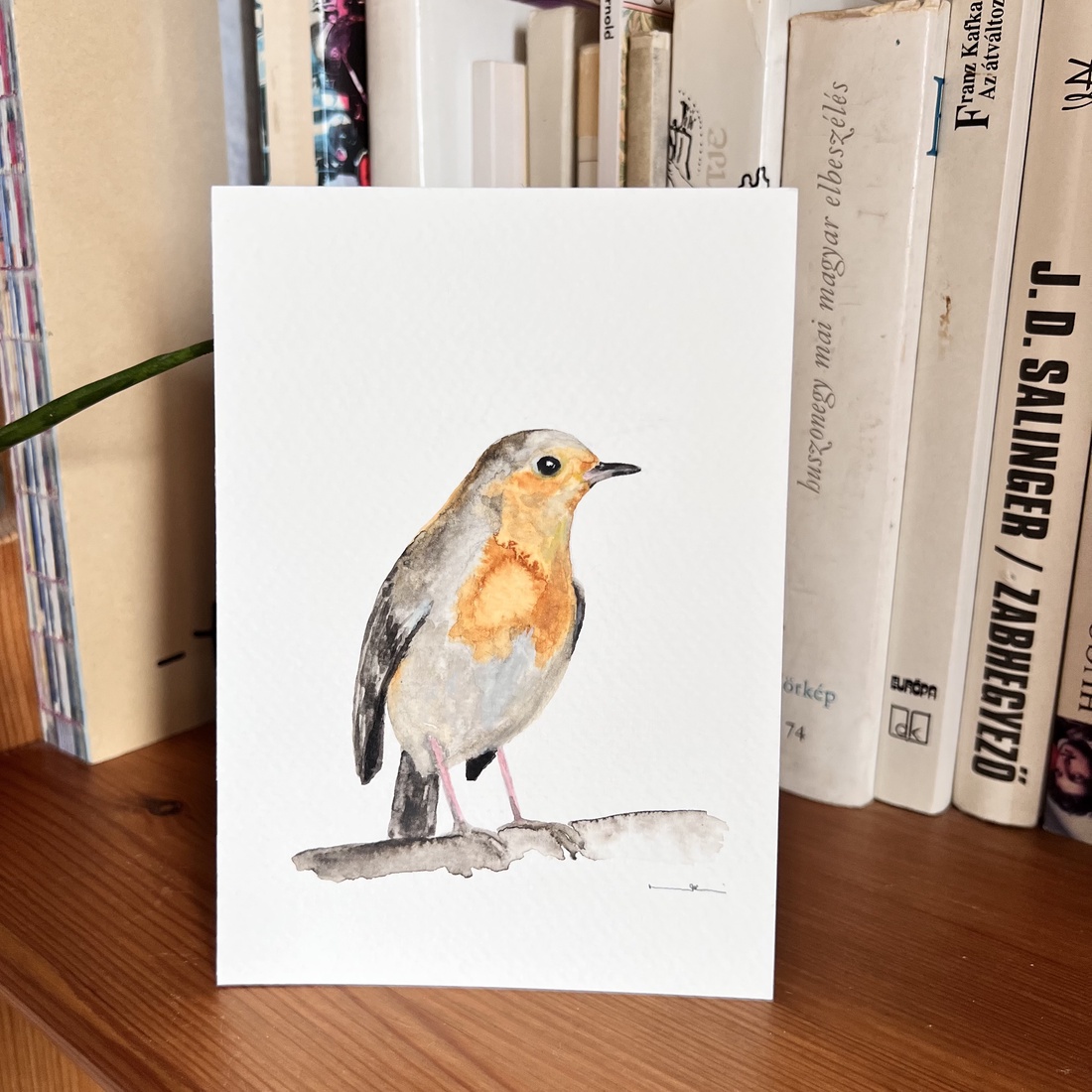 Pictură originală cu pasăre acuarelă - arte vizuale și accesorii  - picturi - acuarele picturi - Artynos.ro