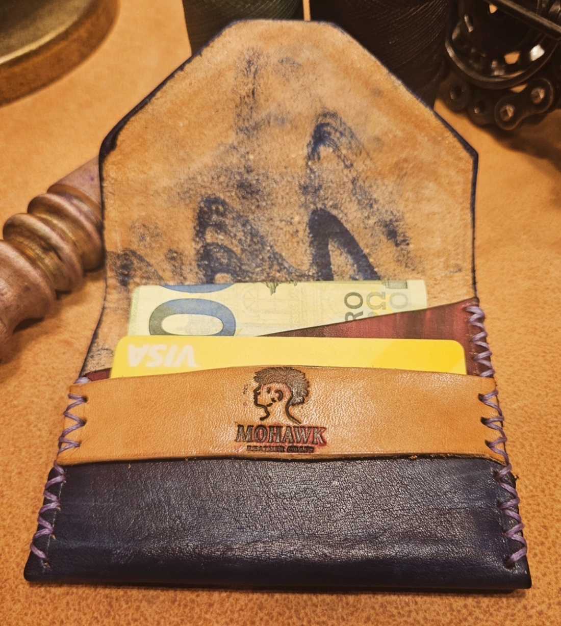 Minimalist Handmade Leather Wallet - genți și portofele - portofele, huse, suporturi - portofele - portofel bărbați - Artynos.ro