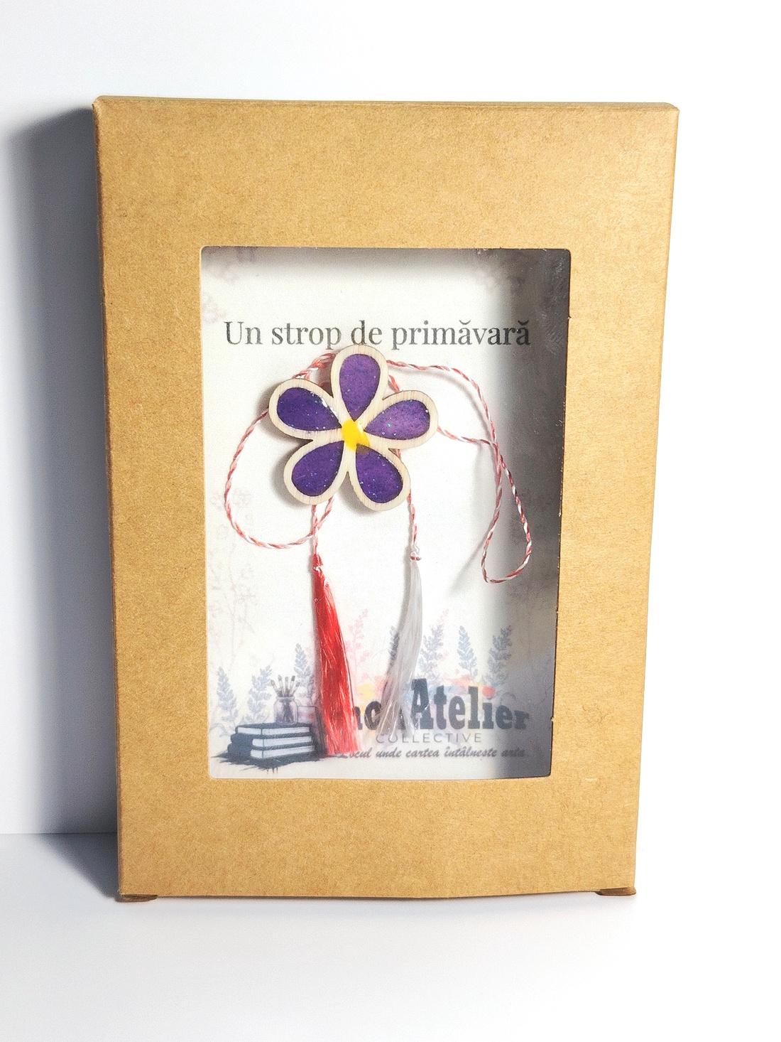 Mărțișor handmade tip floare mov - bijuterii - mărțișor - Artynos.ro