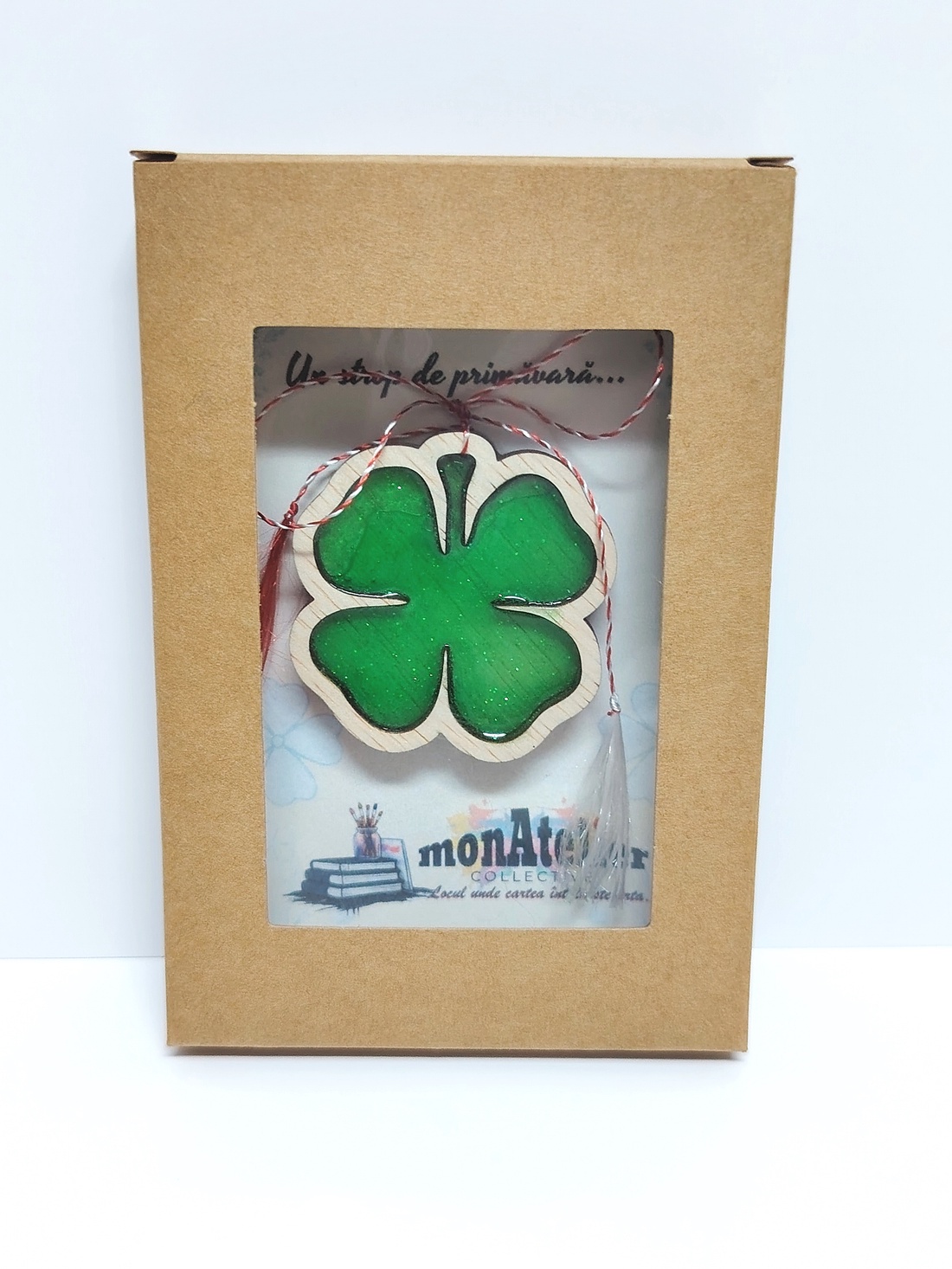 Mărțișor handmade tip trifoi cu patru foi - bijuterii - mărțișor - Artynos.ro