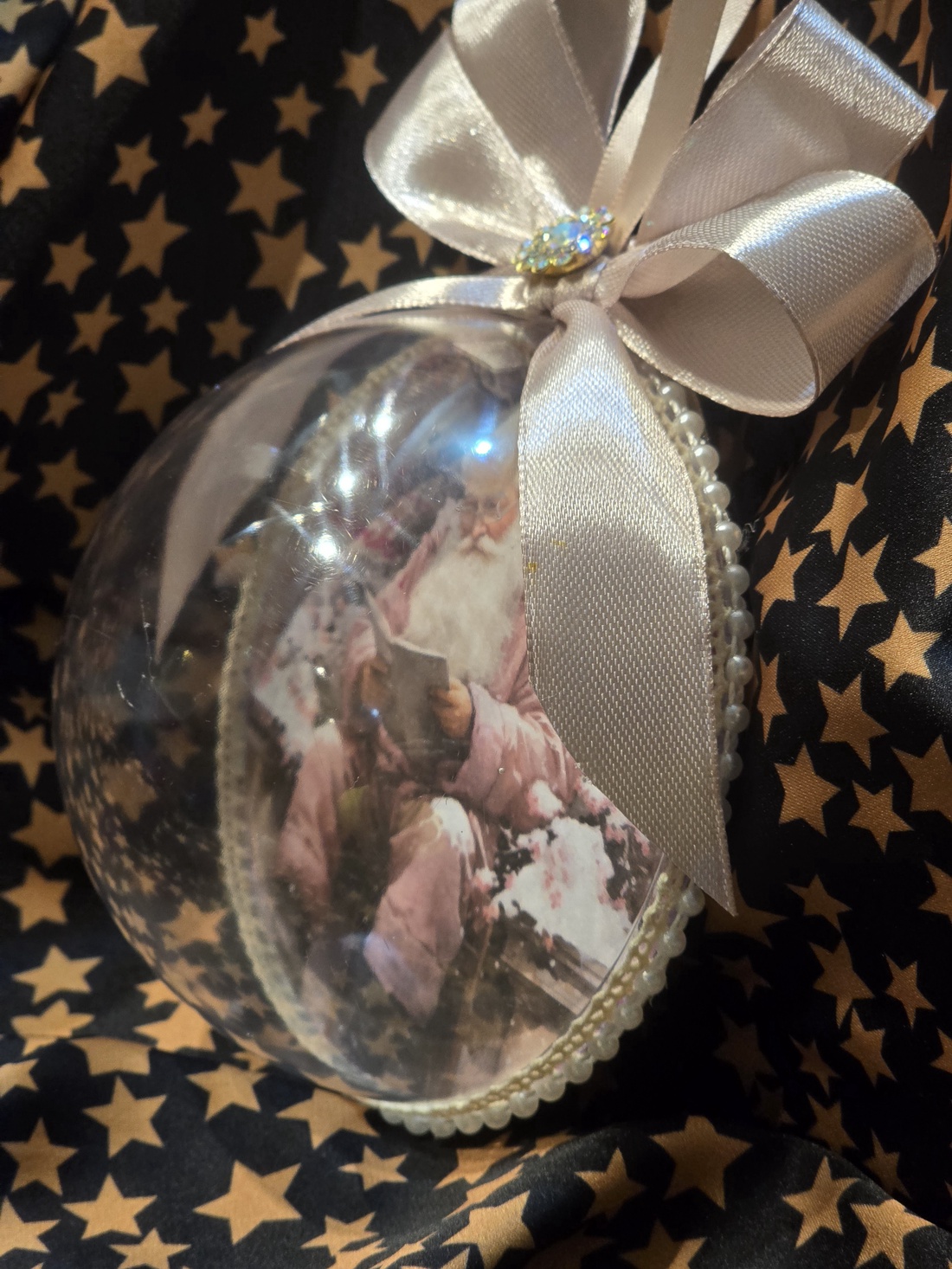 Glob catifea SANTA - crăciun - accesorii cadou de crăciun - felicitări de crăciun - Artynos.ro