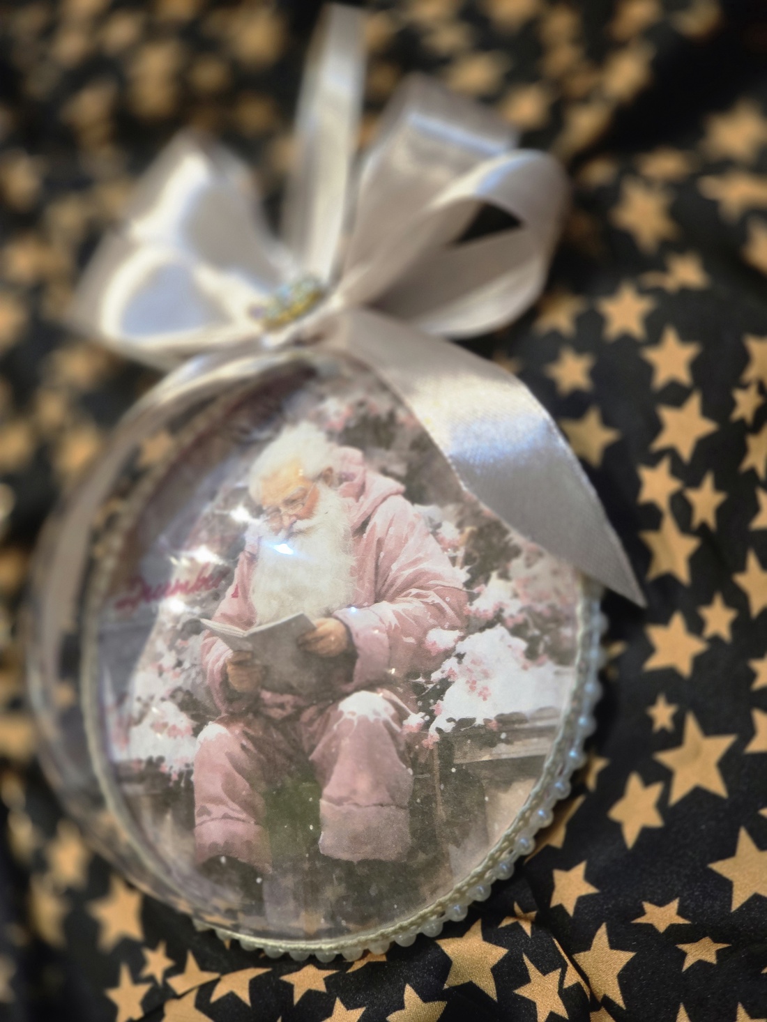 Glob catifea SANTA - crăciun - accesorii cadou de crăciun - felicitări de crăciun - Artynos.ro