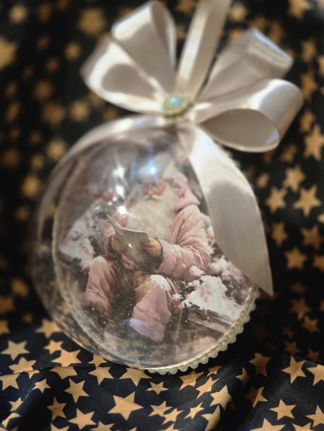 Glob catifea SANTA - crăciun - accesorii cadou de crăciun - felicitări de crăciun - Artynos.ro