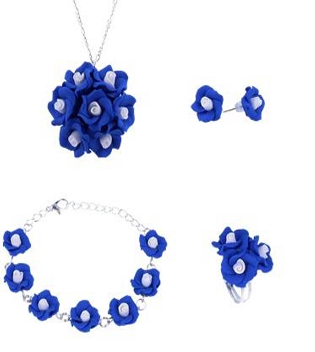 Set bijuterii handmade trandafiri - bijuterii - seturi de bijuterii - Artynos.ro