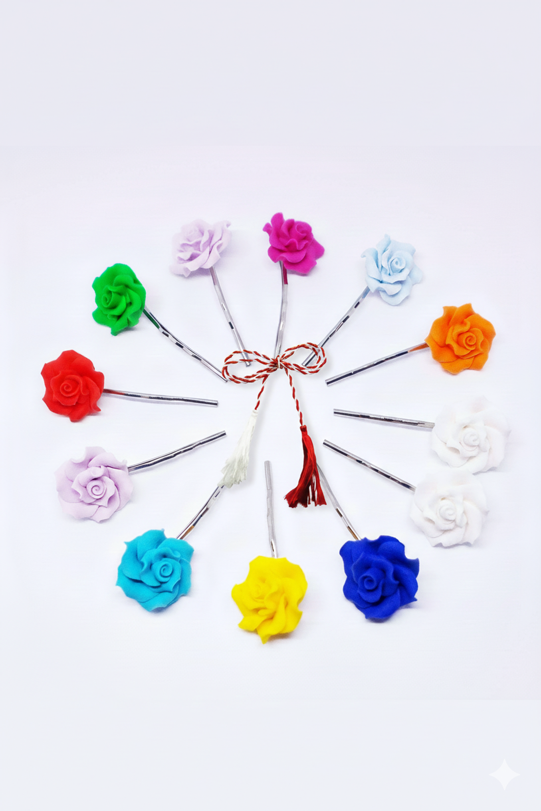 Clamite de par cu trandafiri pentru martisor - îmbrăcăminte și modă - accesorii păr - clemă de păr și ac de păr - Artynos.ro