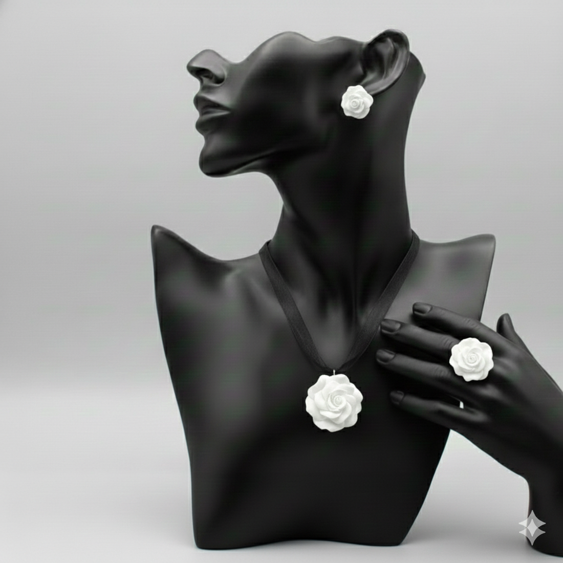 Set bijuterii handmade trandafiri  - bijuterii - seturi de bijuterii - Artynos.ro