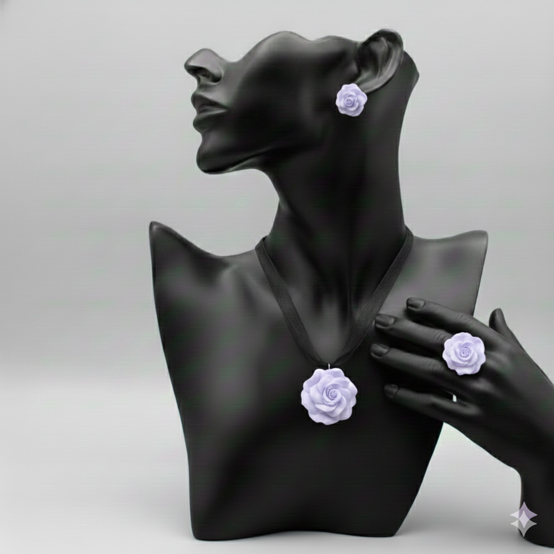 Set bijuterii handmade trandafiri  - bijuterii - seturi de bijuterii - Artynos.ro