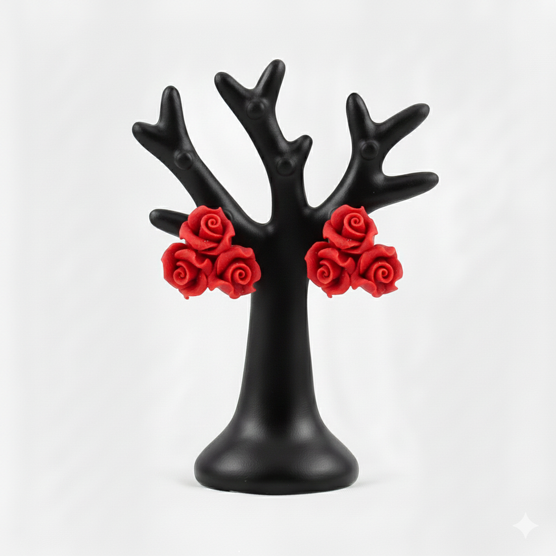 Cercei buchetel de trandafir - bijuterii - cercei - cercei din rășină - Artynos.ro