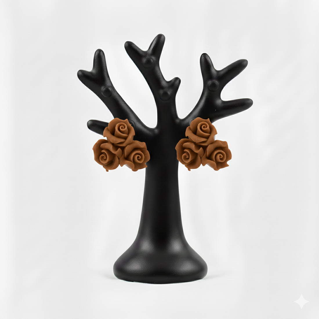 Cercei buchetel de trandafir - bijuterii - cercei - cercei din rășină - Artynos.ro