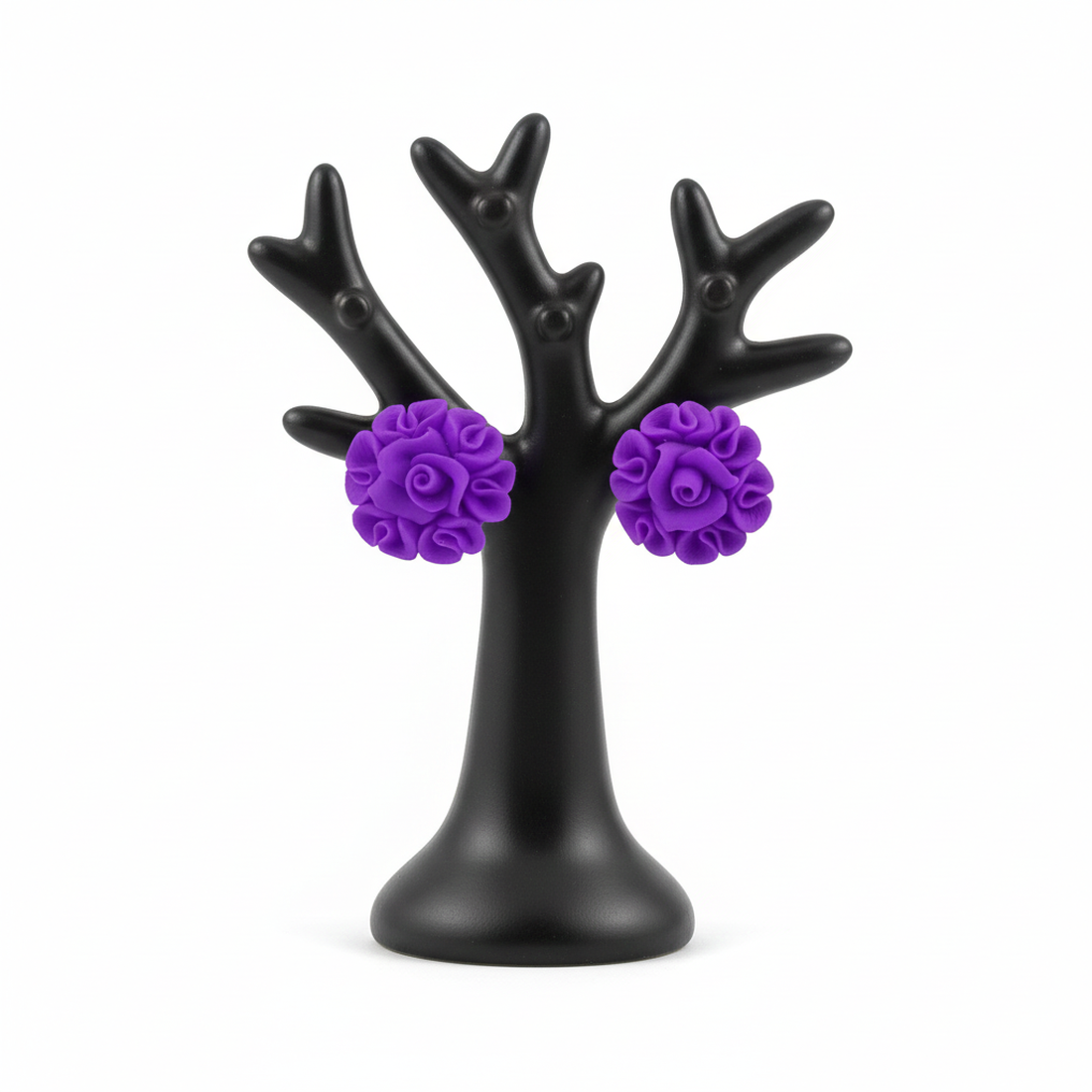 Cercei trandafirasi cu dantela - bijuterii - cercei - cercei din rășină - Artynos.ro