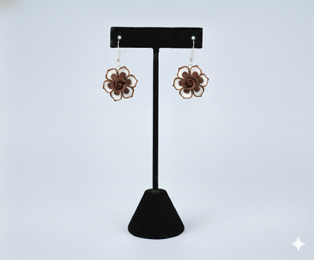 Cercei floare - bijuterii - cercei - cercei din rășină - Artynos.ro